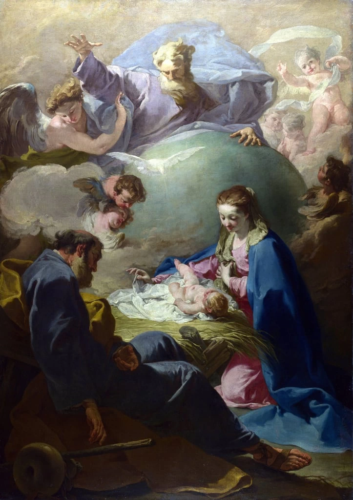   179-Giambattista Pittoni-La natività con Dio Padre e lo Spirito Santo - National Gallery, London